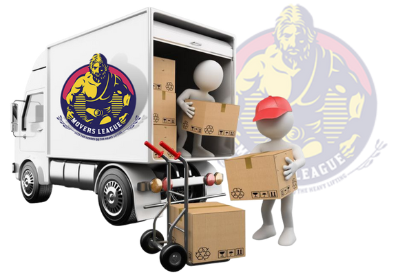 two-movers-in-uniform-using-roll-of-stretch-film-56UCF9E